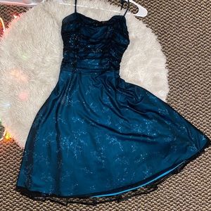 Black and Blue Knee High Dress